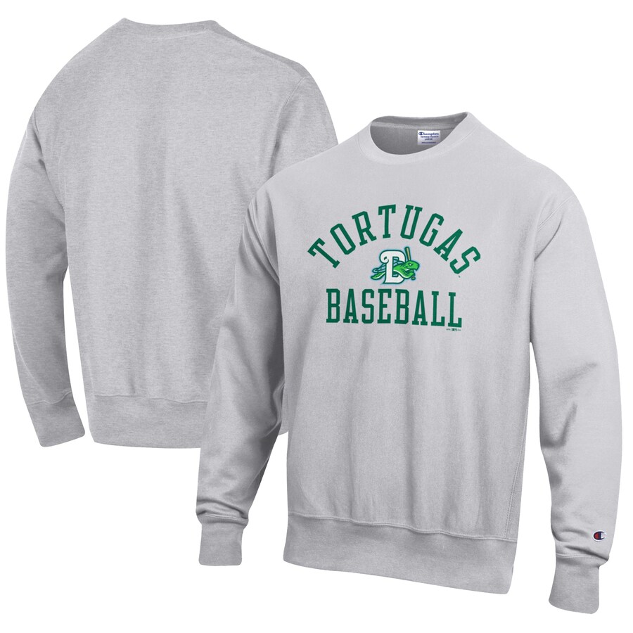 Men's Daytona Tortugas Champion Gray Baseball Reverse Weave Pullover Sweatshirt