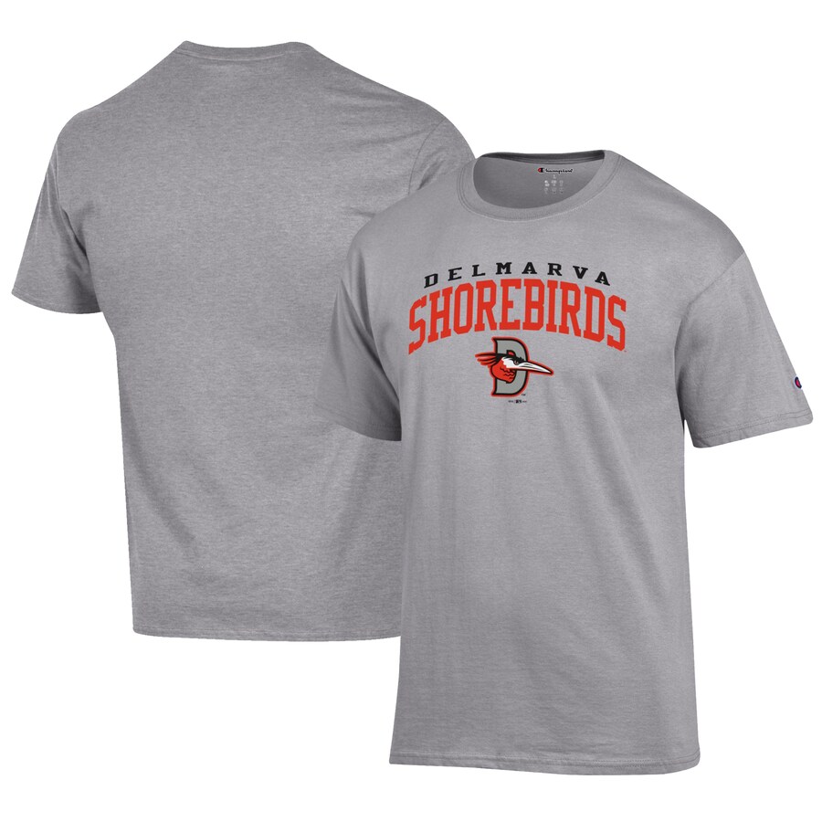 Men's Delmarva Shorebirds Champion Gray Jersey T-Shirt Men's Delmarva Shorebirds Champion Gray Jersey T-Shirt