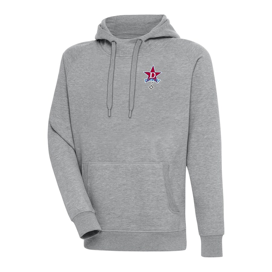 Men's Detroit Stars Antigua Heather Gray Victory Pullover Hoodie Men's Detroit Stars Antigua Heather Gray Victory Pullover Hoodie