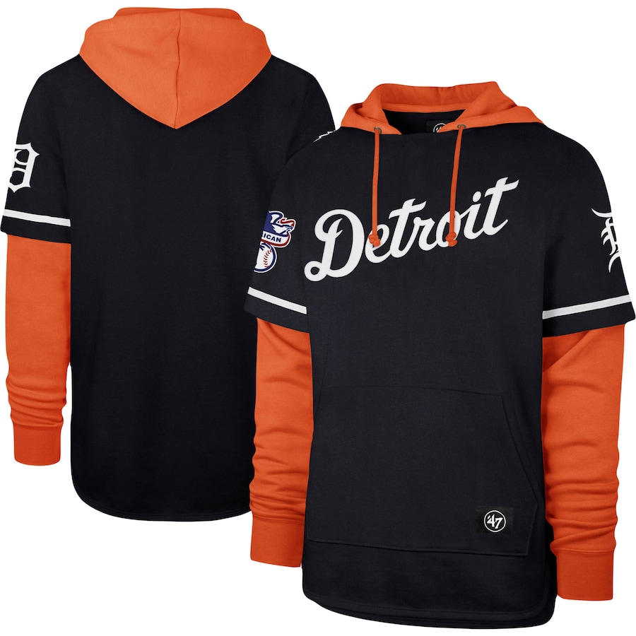 Men's Detroit Tigers '47 Navy Trifecta Shortstop Pullover Hoodie