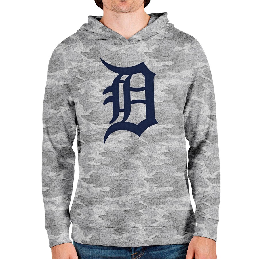Men's Detroit Tigers Antigua Camo Team Logo Absolute Pullover Hoodie