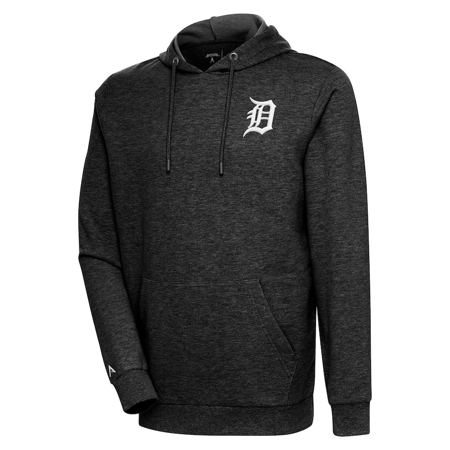 Men's Detroit Tigers Antigua Heather Black Action Pullover Hoodie