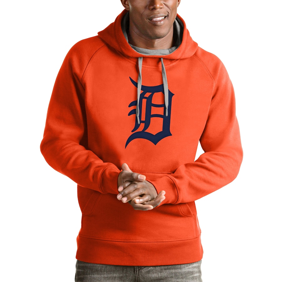 Men's Detroit Tigers Antigua Orange Victory Pullover Team Logo Hoodie