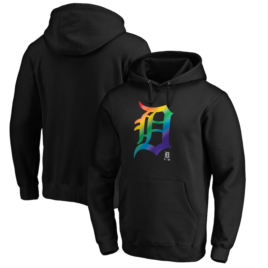 Men's Detroit Tigers Black Team Pride Logo Pullover Hoodie