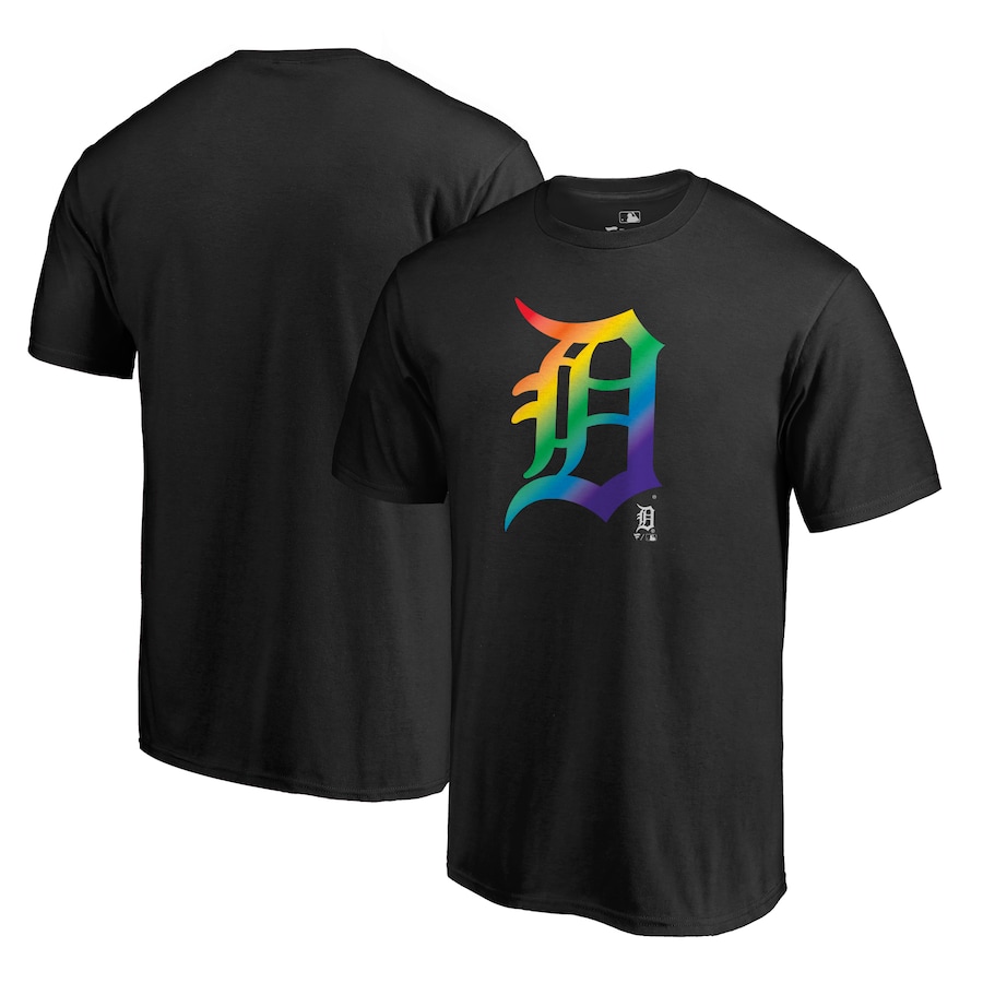 Men's Detroit Tigers Black Team Pride Logo T-Shirt Men's Detroit Tigers Black Team Pride Logo T-Shirt