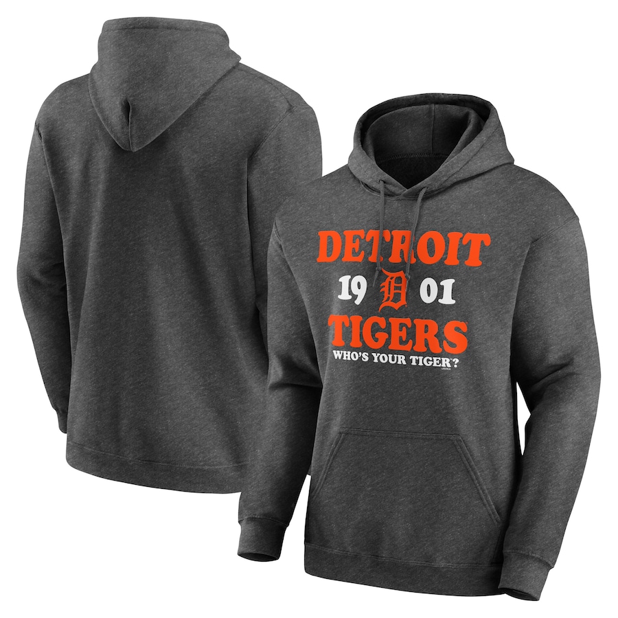 Men's Detroit Tigers Heathered Charcoal Fierce Competitor Pullover Hoodie Men's Detroit Tigers Heathered Charcoal Fierce Competitor Pullover Hoodie