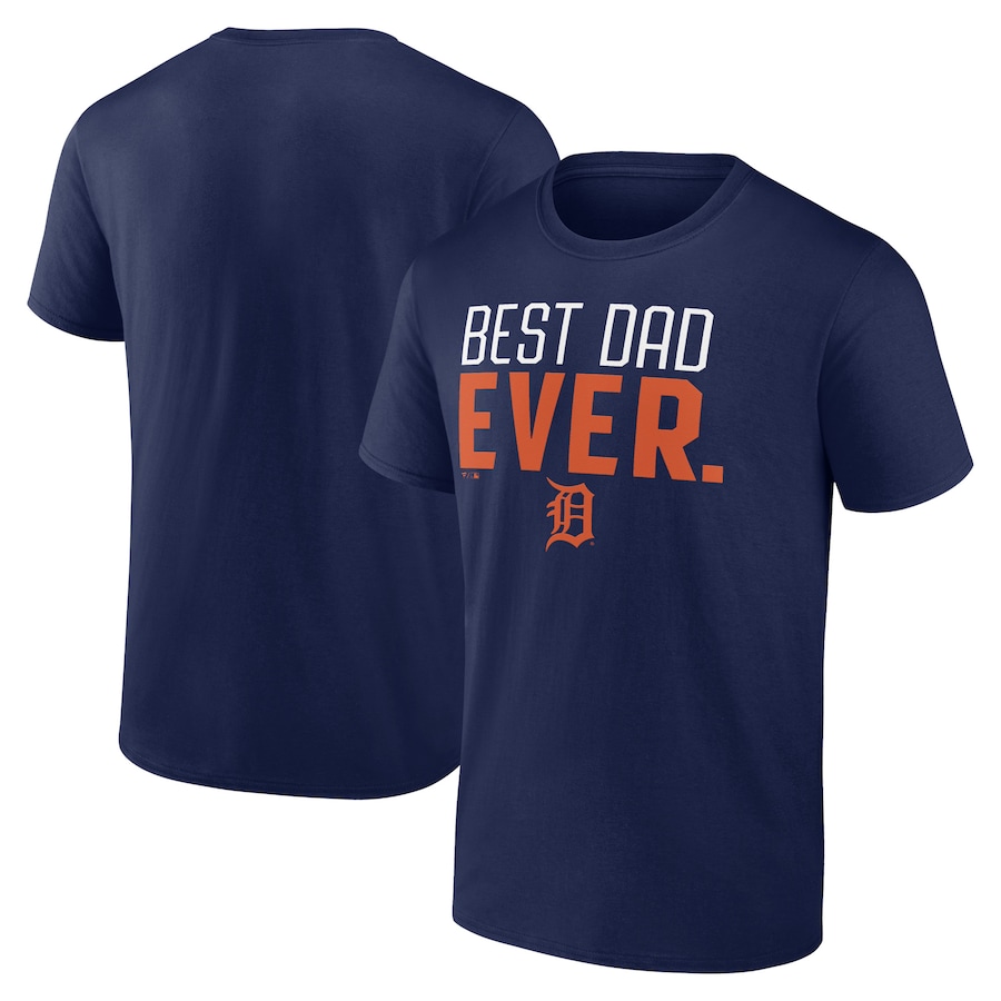 Men's Detroit Tigers Navy Best Dad Ever T-Shirt