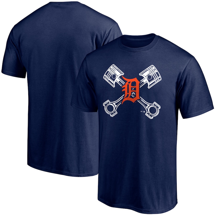 Men's Detroit Tigers Navy Crossed Hometown Collection T-Shirt Men's Detroit Tigers Navy Crossed Hometown Collection T-Shirt