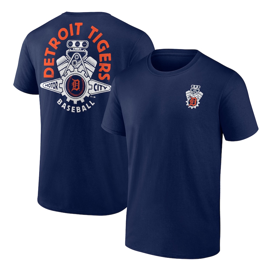 Men's Detroit Tigers Navy Hometown Collection Engine Block T-Shirt