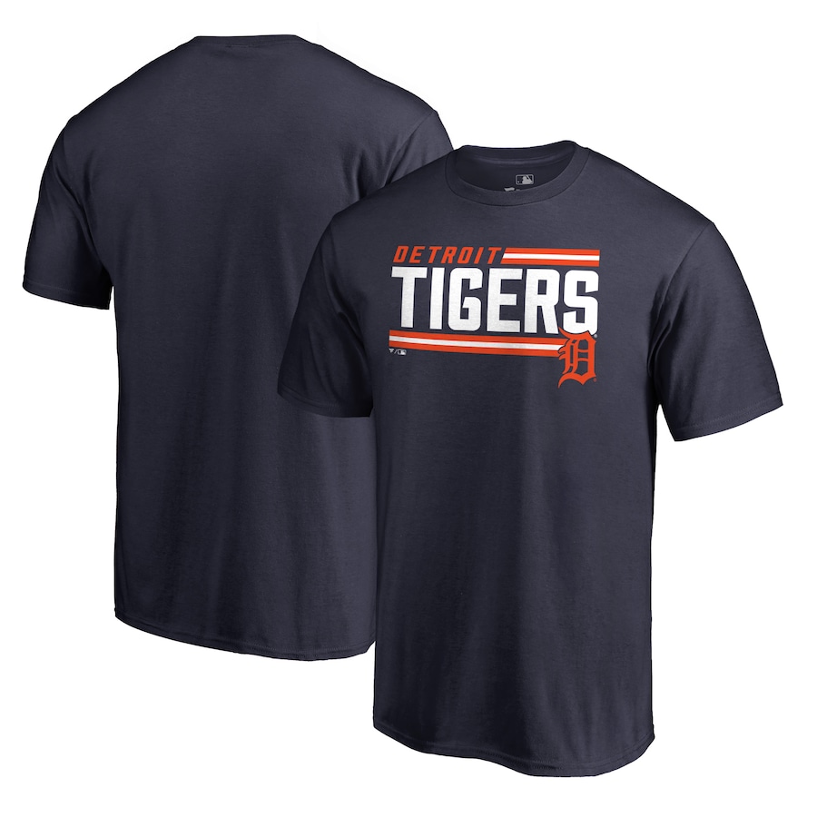 Men's Detroit Tigers Navy Onside Stripe T-Shirt Men's Detroit Tigers Navy Onside Stripe T-Shirt