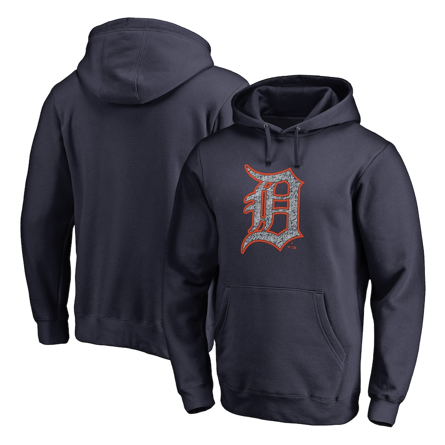Men's Detroit Tigers Navy Static Logo Pullover Hoodie Men's Detroit Tigers Navy Static Logo Pullover Hoodie