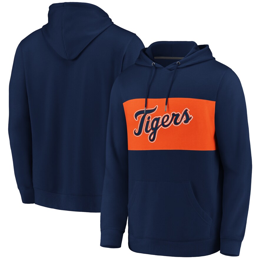 Men's Detroit Tigers Navy/Orange True Classics Team Faux Cashmere Pullover Hoodie Men's Detroit Tigers Navy/Orange True Classics Team Faux Cashmere Pullover Hoodie