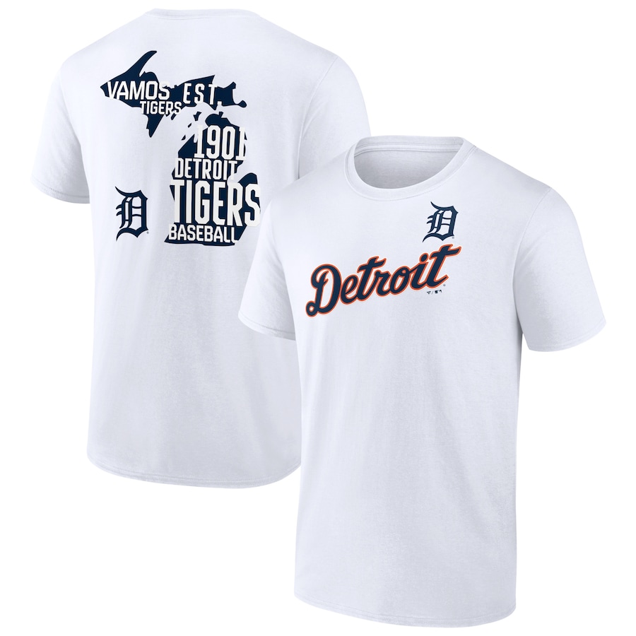 Men's Detroit Tigers White Team Hot Shot T-Shirt Men's Detroit Tigers White Team Hot Shot T-Shirt