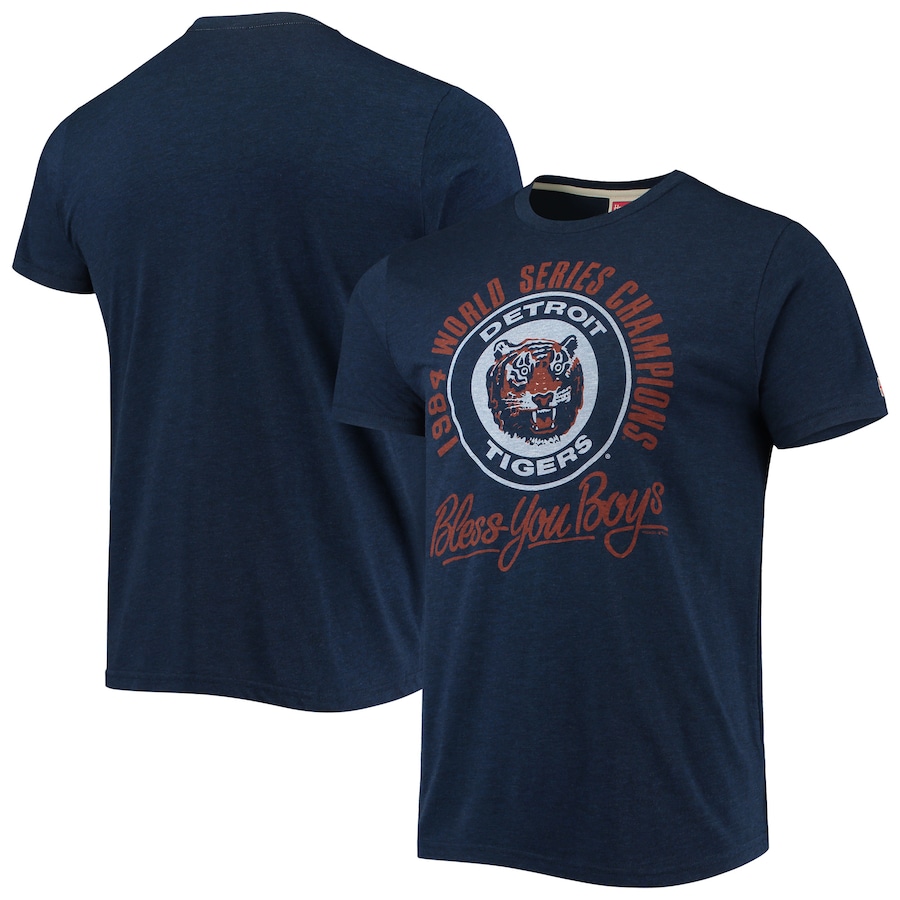Men's Detroit Tigers Homage Navy 1984 World Series Champions Tri-Blend T-Shirt Men's Detroit Tigers Homage Navy 1984 World Series Champions Tri-Blend T-Shirt