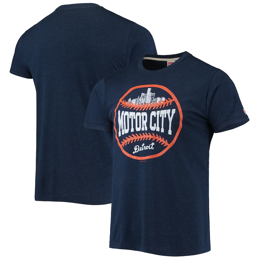 Men's Detroit Tigers Homage Navy Hyper Local Tri-Blend T-Shirt
