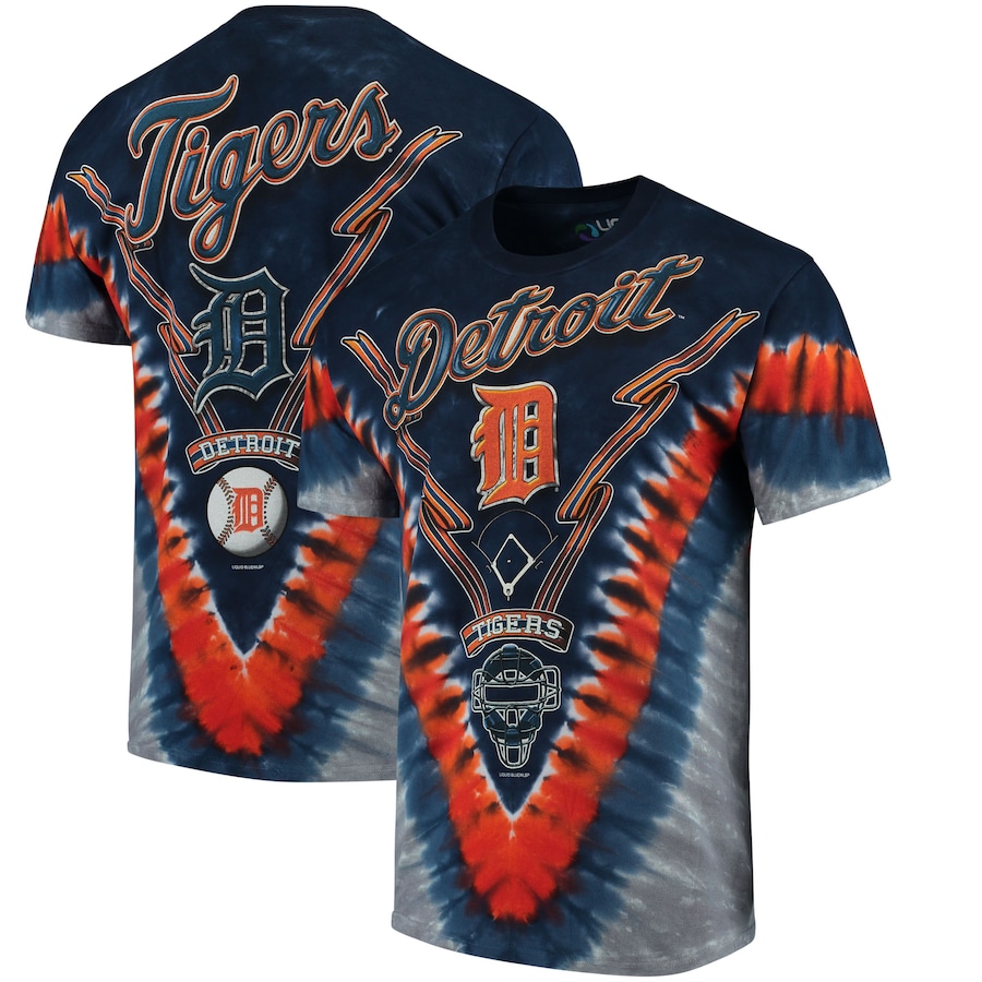 Men's Detroit Tigers Navy Blue Tie-Dye T-Shirt Men's Detroit Tigers Navy Blue Tie-Dye T-Shirt