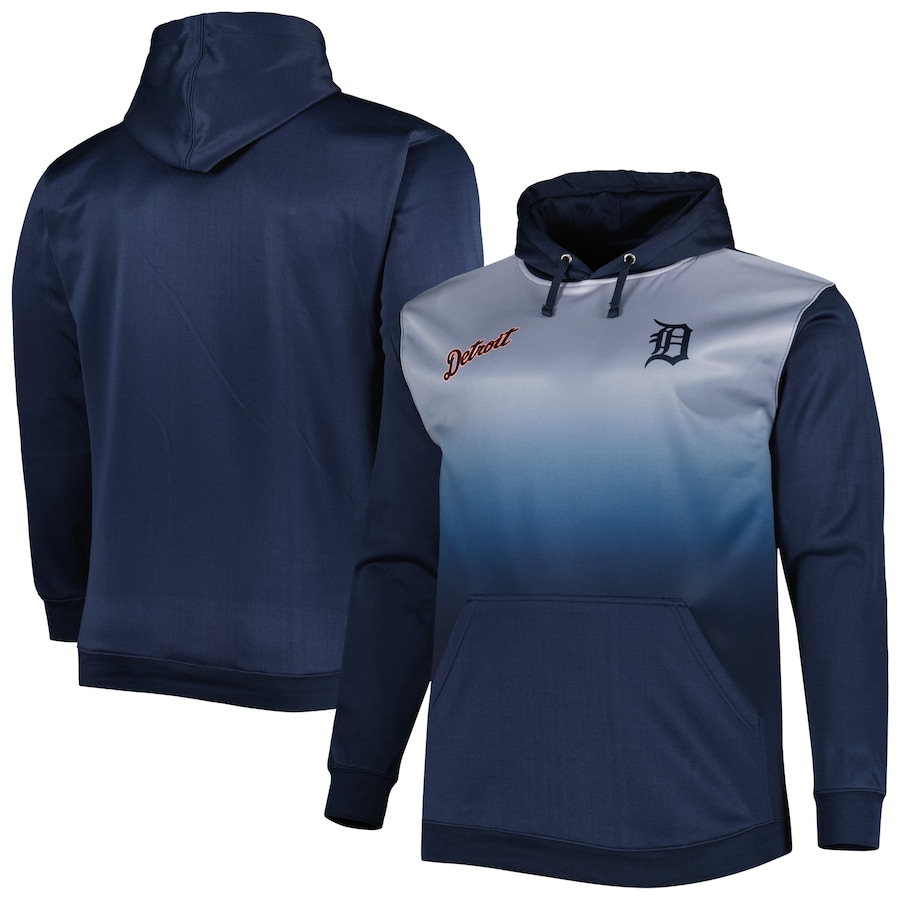 Men's Detroit Tigers Navy Fade Sublimated Fleece Pullover Hoodie Men's Detroit Tigers Navy Fade Sublimated Fleece Pullover Hoodie
