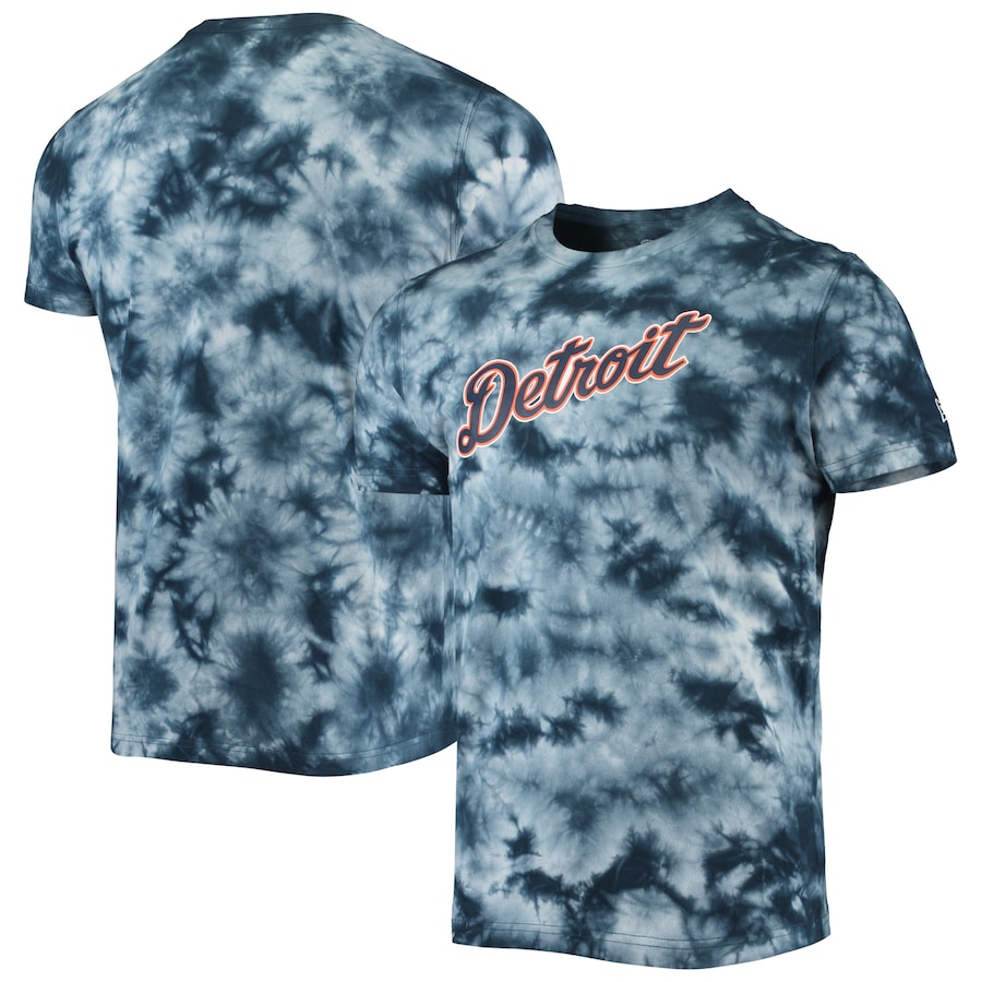 Men's Detroit Tigers New Era Navy Team Tie-Dye T-Shirt Men's Detroit Tigers New Era Navy Team Tie-Dye T-Shirt