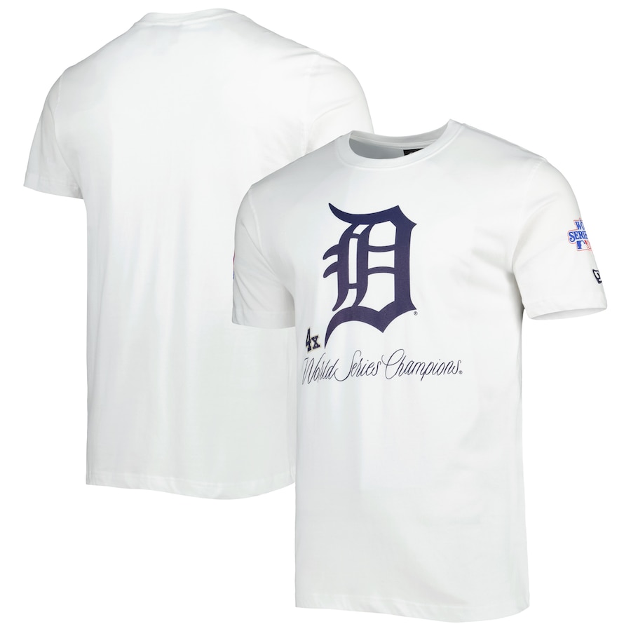 Men's Detroit Tigers New Era White Historical Championship T-Shirt Men's Detroit Tigers New Era White Historical Championship T-Shirt