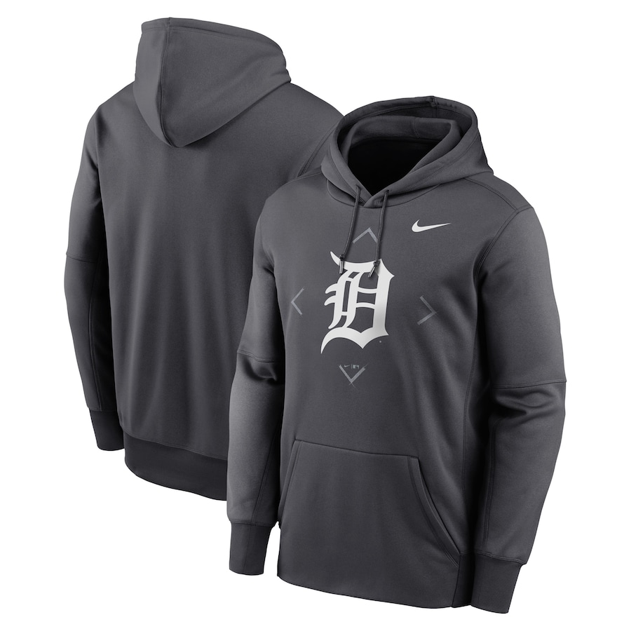 Men's Detroit Tigers Nike Anthracite Bracket Icon Performance Pullover Hoodie