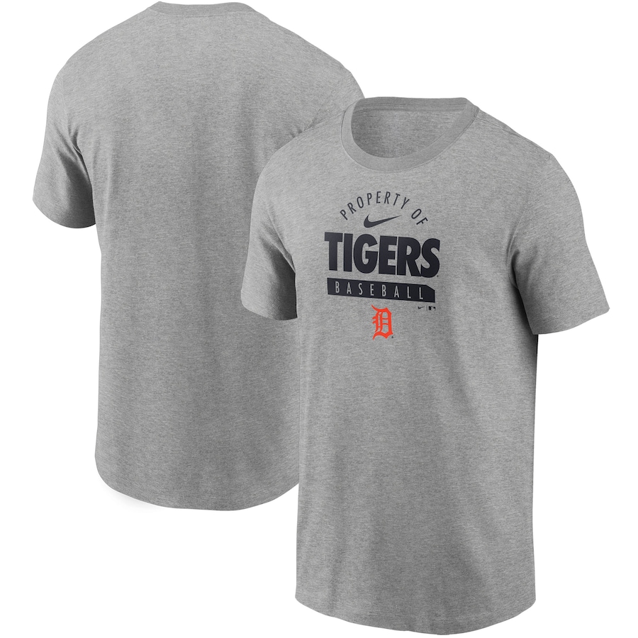 Men's Detroit Tigers Nike Gray Primetime Property Of Practice T-Shirt