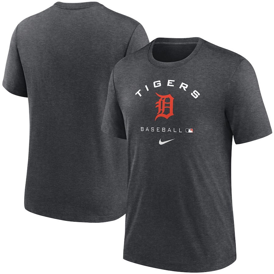 Men's Detroit Tigers Nike Heathered Charcoal Authentic Collection Tri-Blend Performance T-Shirt Men's Detroit Tigers Nike Heathered Charcoal Authentic Collection Tri-Blend Performance T-Shirt