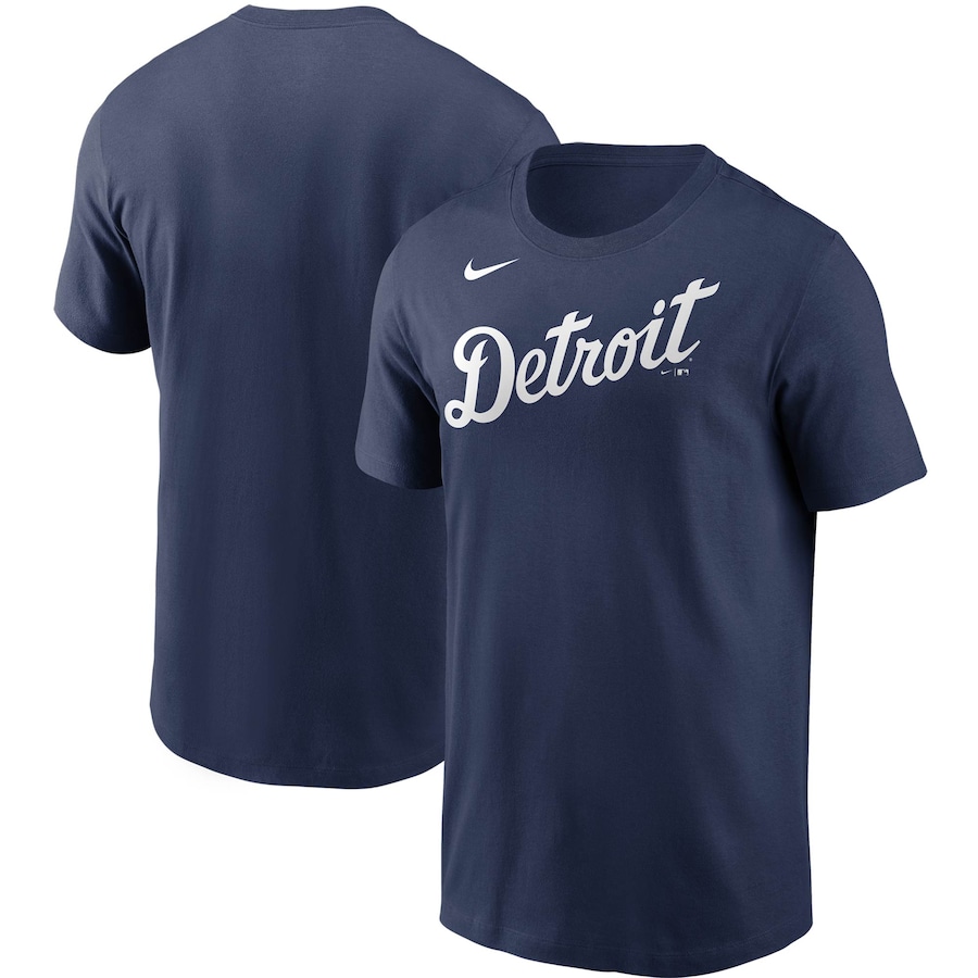 Men's Detroit Tigers Nike Navy Team Wordmark T-Shirt Men's Detroit Tigers Nike Navy Team Wordmark T-Shirt