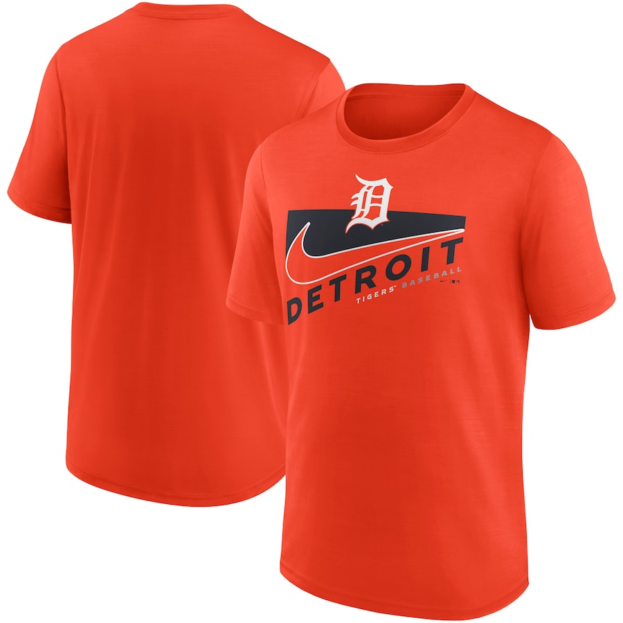 Men's Detroit Tigers Nike Orange Swoosh Town Performance T-Shirt Men's Detroit Tigers Nike Orange Swoosh Town Performance T-Shirt
