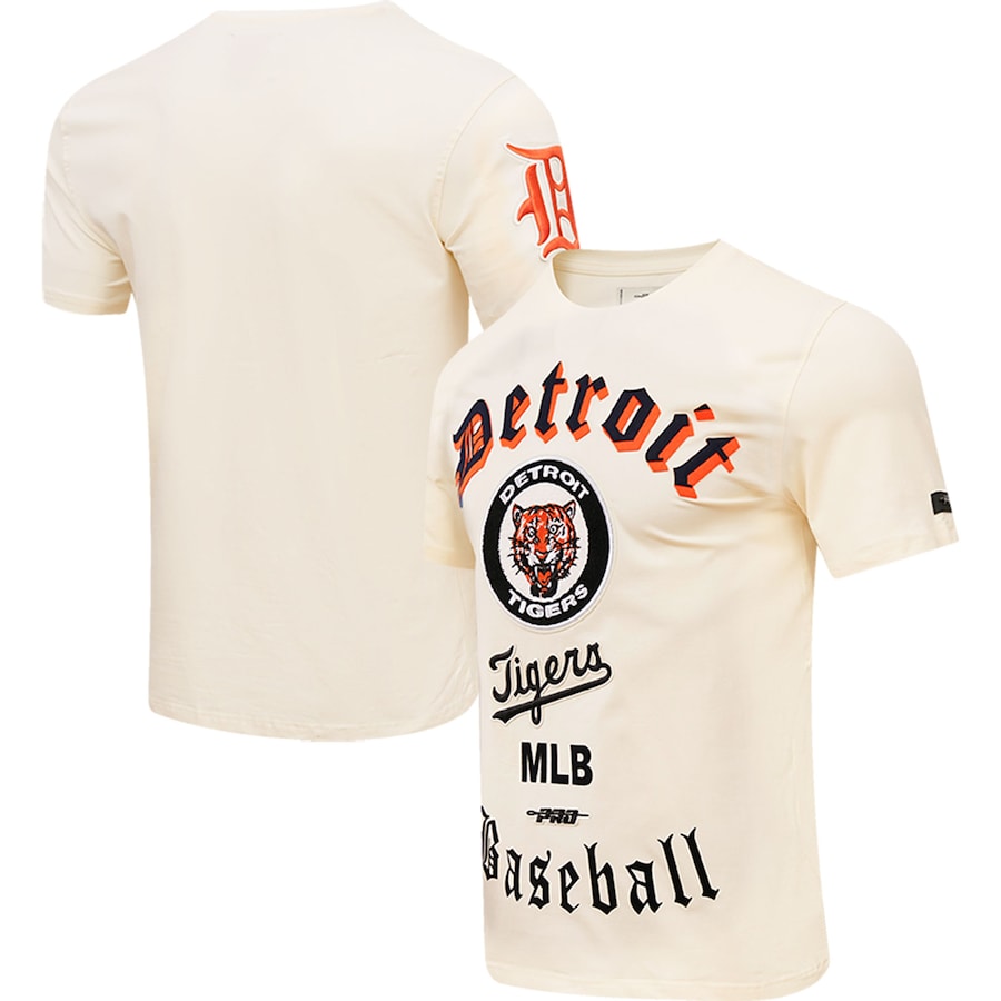 Men's Detroit Tigers Pro Standard Cream Cooperstown Collection Old English T-Shirt Men's Detroit Tigers Pro Standard Cream Cooperstown Collection Old English T-Shirt