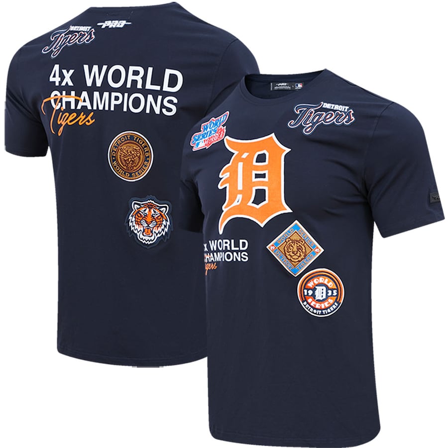 Men's Detroit Tigers Pro Standard Navy Championship T-Shirt Men's Detroit Tigers Pro Standard Navy Championship T-Shirt