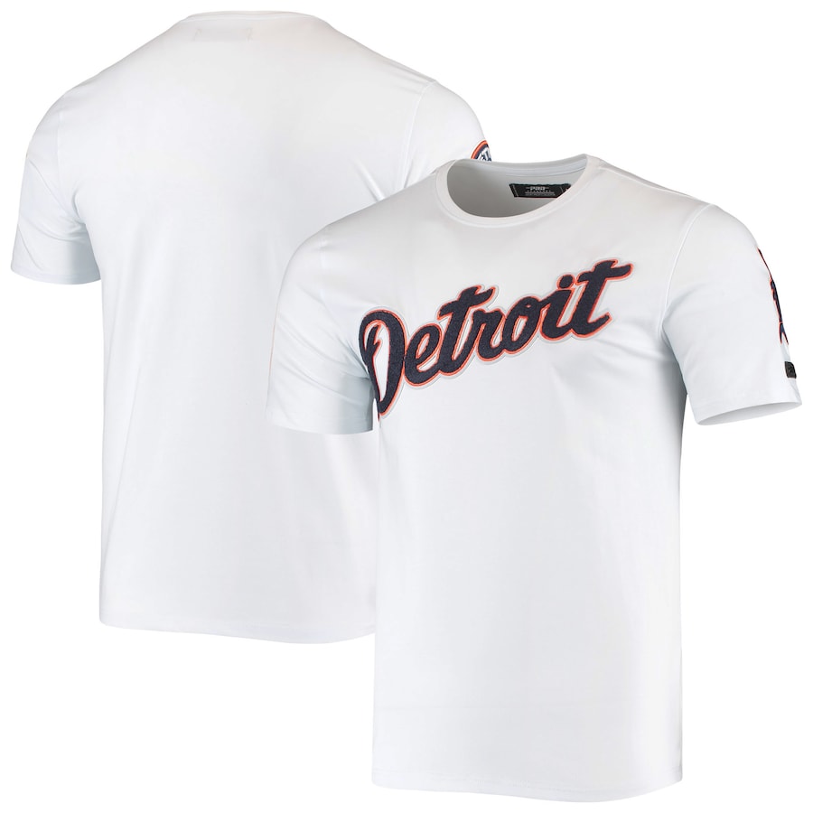 Men's Detroit Tigers Pro Standard White White Collection T-Shirt Men's Detroit Tigers Pro Standard White White Collection T-Shirt