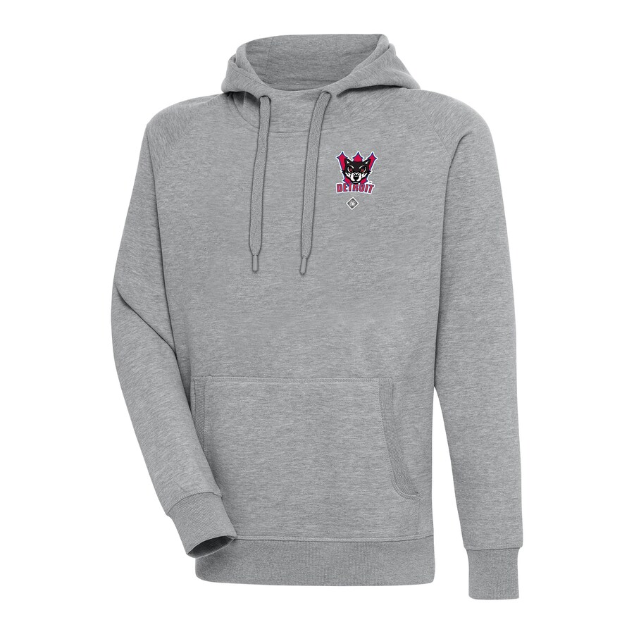 Men's Detroit Wolves Antigua Heather Gray Victory Pullover Hoodie