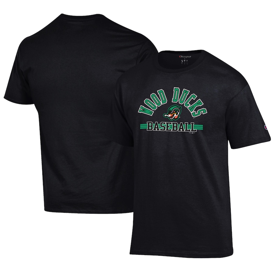 Men's Down East Wood Ducks Champion Black Jersey T-Shirt Men's Down East Wood Ducks Champion Black Jersey T-Shirt