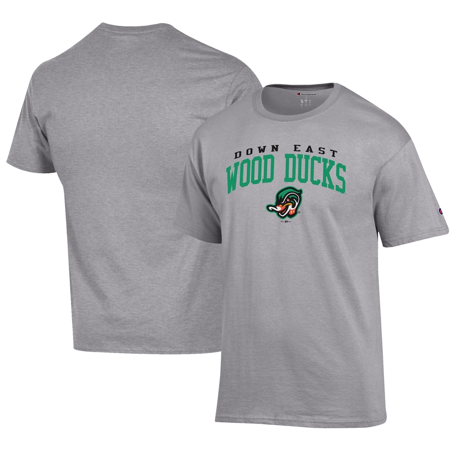 Men's Down East Wood Ducks Champion Gray Jersey T-Shirt Men's Down East Wood Ducks Champion Gray Jersey T-Shirt