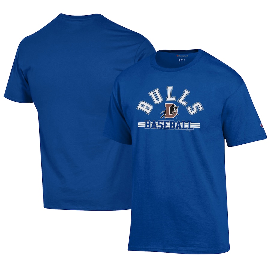 Men's Durham Bulls Champion Royal Logo Jersey T-Shirt Men's Durham Bulls Champion Royal Logo Jersey T-Shirt