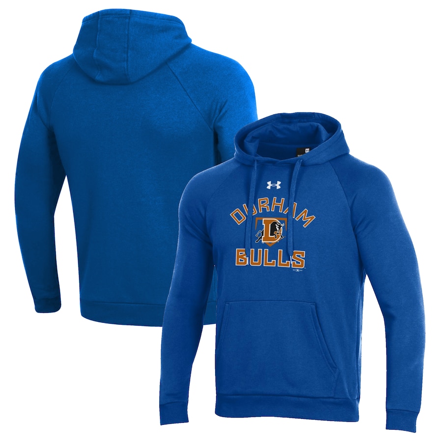 Men's Durham Bulls Under Armour Royal All Day Raglan Fleece Pullover Hoodie