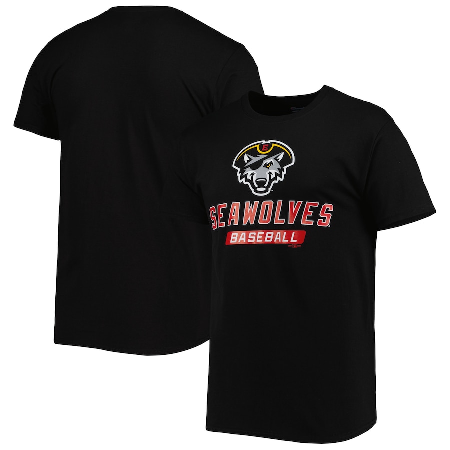 Men's Erie SeaWolves Champion Black Jersey T-Shirt