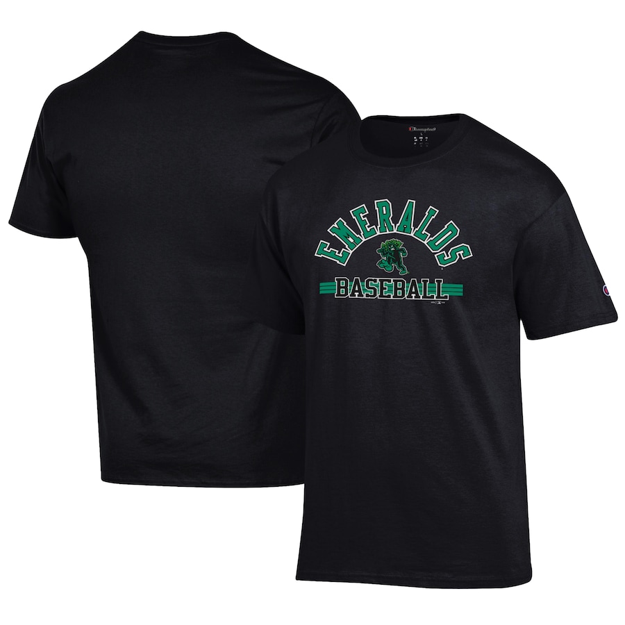Men's Eugene Emeralds Champion Black Jersey T-Shirt Men's Eugene Emeralds Champion Black Jersey T-Shirt