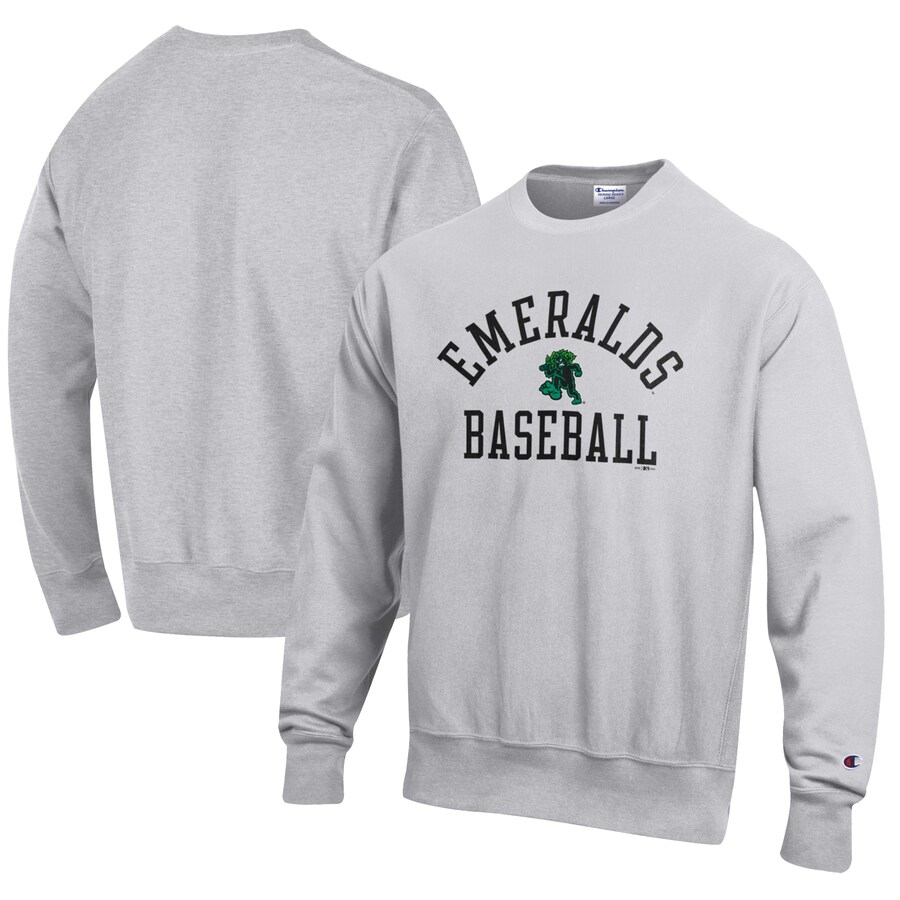 Men's Eugene Emeralds Champion Gray Baseball Reverse Weave Pullover Sweatshirt Men's Eugene Emeralds Champion Gray Baseball Reverse Weave Pullover Sweatshirt