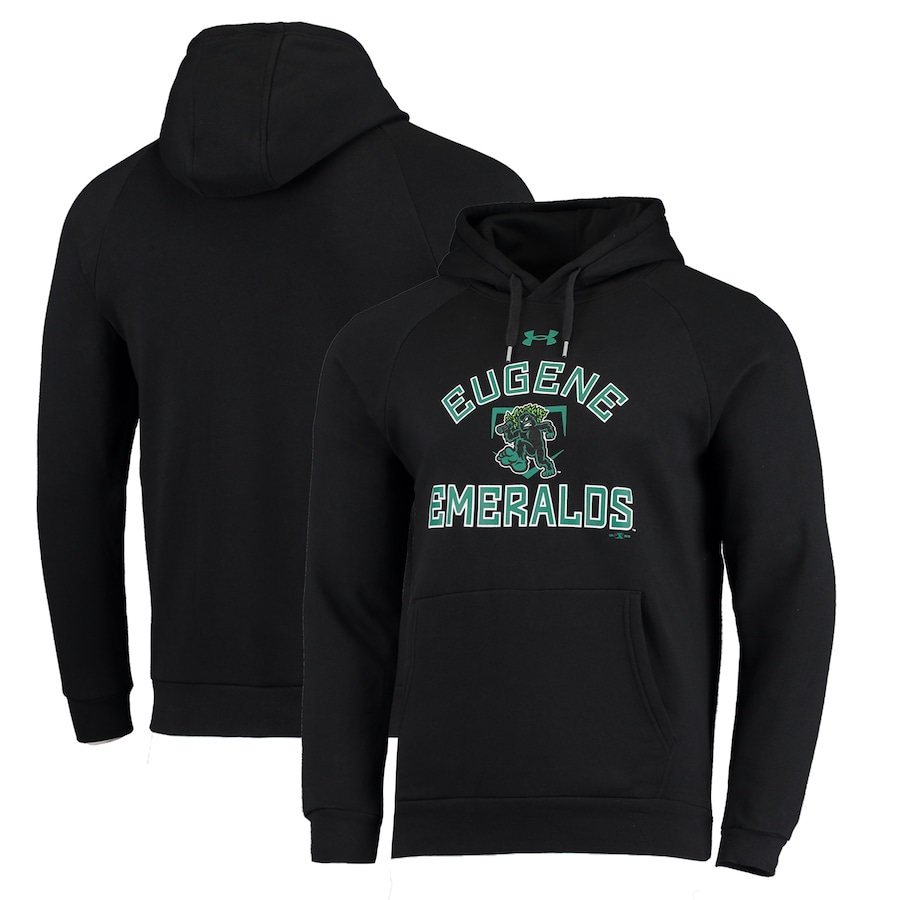 Men's Eugene Emeralds Under Armour Black All Day Raglan Fleece Pullover Hoodie Men's Eugene Emeralds Under Armour Black All Day Raglan Fleece Pullover Hoodie