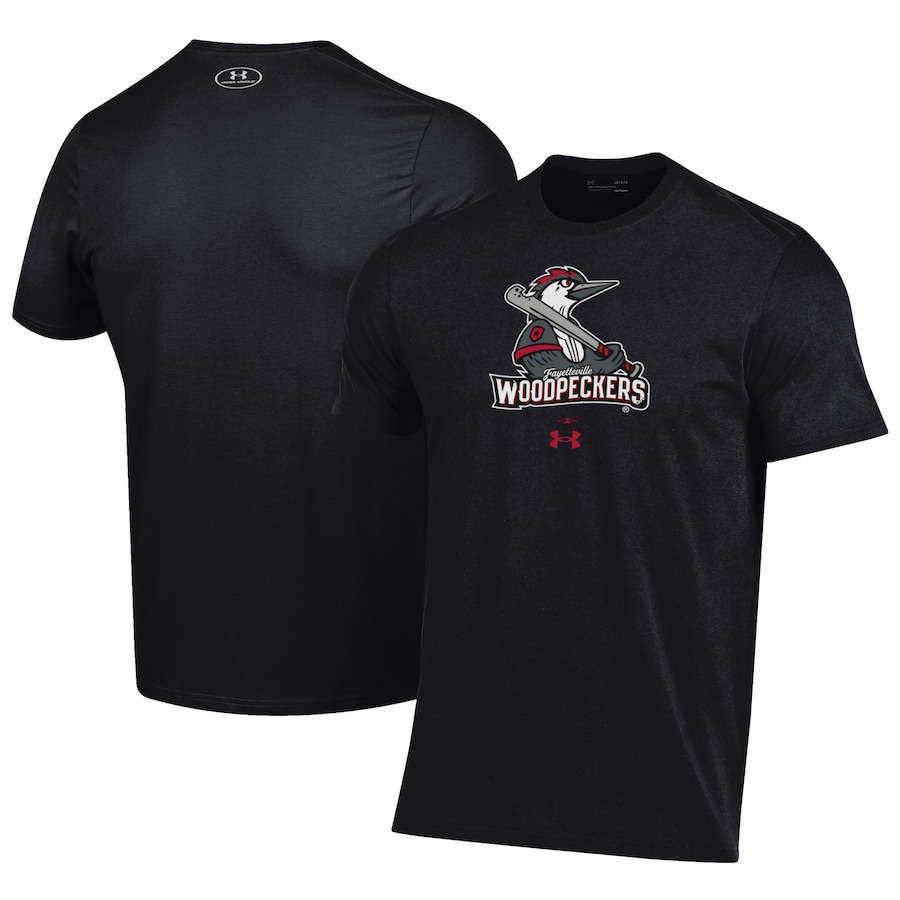 Men's Fayetteville Woodpeckers Under Armour Black Performance T-Shirt Men's Fayetteville Woodpeckers Under Armour Black Performance T-Shirt