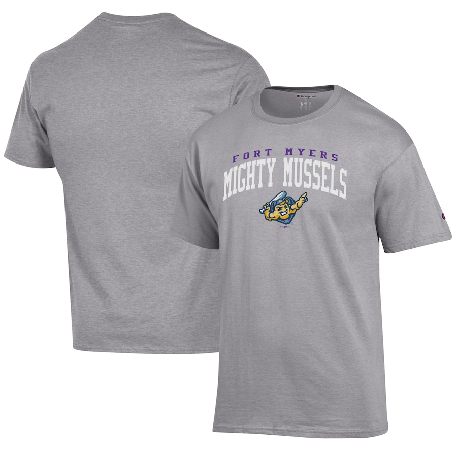 Men's Fort Myers Mighty Mussels Champion Gray Jersey T-Shirt Men's Fort Myers Mighty Mussels Champion Gray Jersey T-Shirt