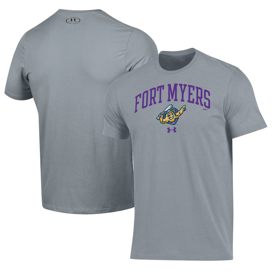 Men's Fort Myers Mighty Mussels Under Armour Gray Performance T-Shirt Men's Fort Myers Mighty Mussels Under Armour Gray Performance T-Shirt