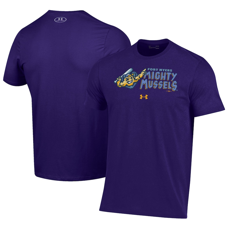 Men's Fort Myers Mighty Mussels Under Armour Purple Performance T-Shirt