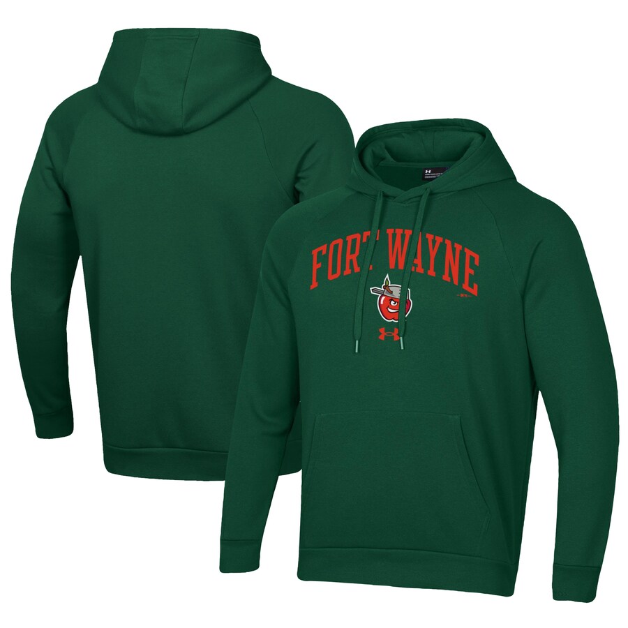 Men's Fort Wayne TinCaps Under Armour Green All Day Fleece Pullover Hoodie Men's Fort Wayne TinCaps Under Armour Green All Day Fleece Pullover Hoodie