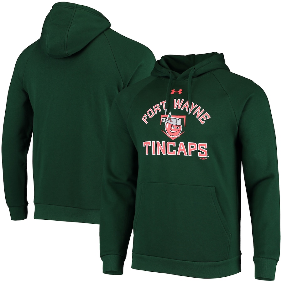 Men's Fort Wayne TinCaps Under Armour Green All Day Raglan Fleece Pullover Hoodie Men's Fort Wayne TinCaps Under Armour Green All Day Raglan Fleece Pullover Hoodie