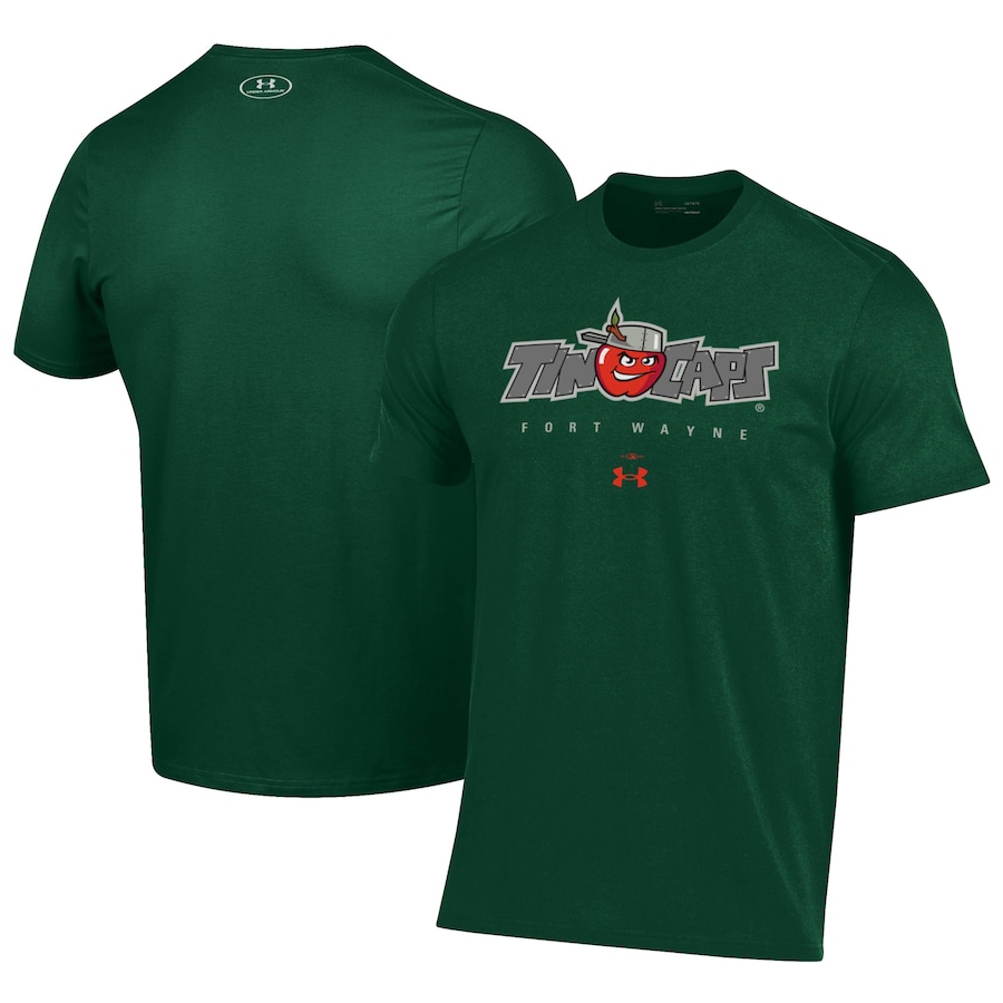 Men's Fort Wayne TinCaps Under Armour Green Performance T-Shirt Men's Fort Wayne TinCaps Under Armour Green Performance T-Shirt
