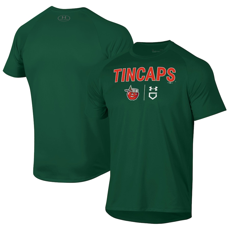 Men's Fort Wayne TinCaps Under Armour Green Tech T-Shirt Men's Fort Wayne TinCaps Under Armour Green Tech T-Shirt