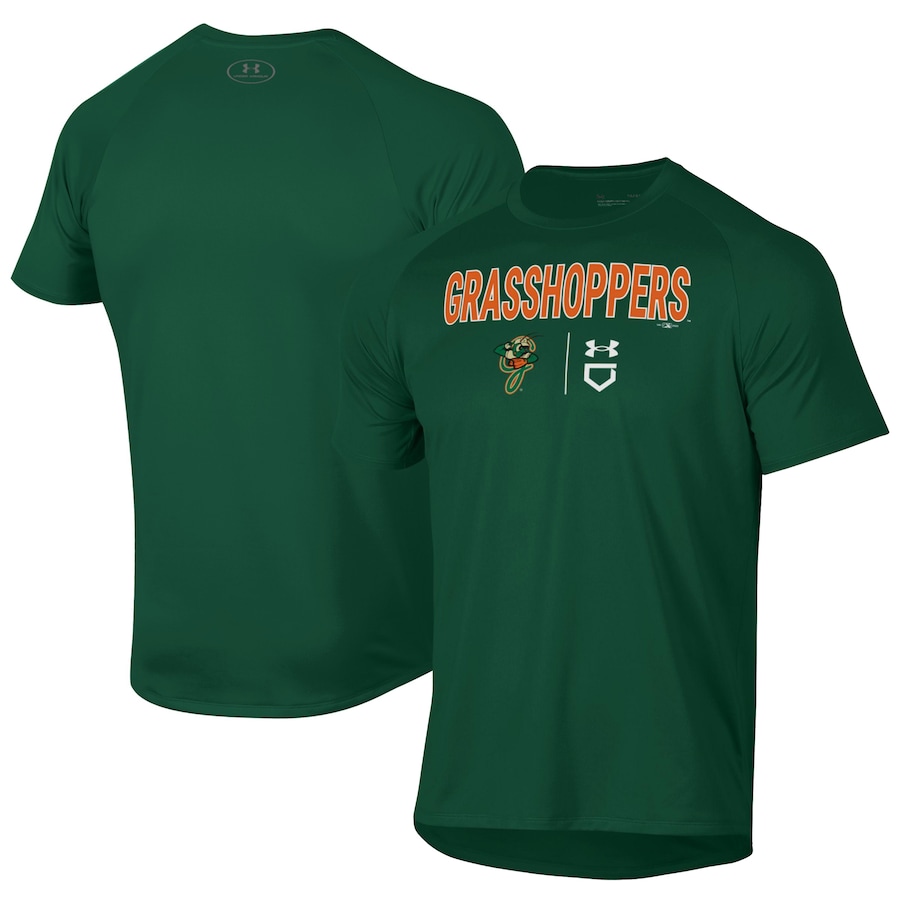 Men's Greensboro Grasshoppers Under Armour Green Tech T-Shirt