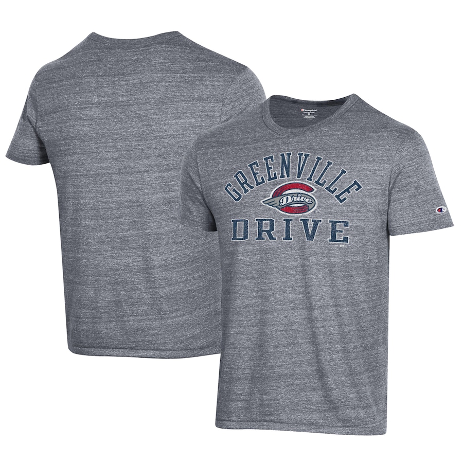 Men's Greenville Drive Champion Gray Ultimate Tri-Blend T-Shirt Men's Greenville Drive Champion Gray Ultimate Tri-Blend T-Shirt